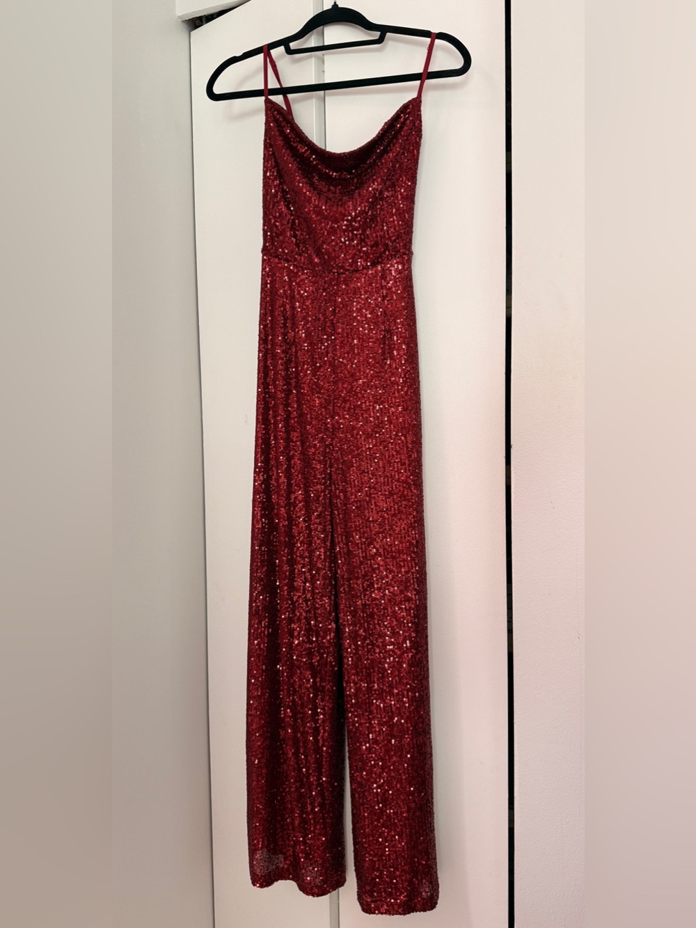 Lulus Red Sequin Jumpsuit